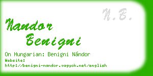 nandor benigni business card